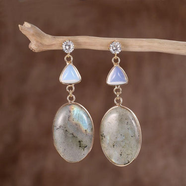 Midsummer Night Labradorite Drop Earrings-Your Soul Place